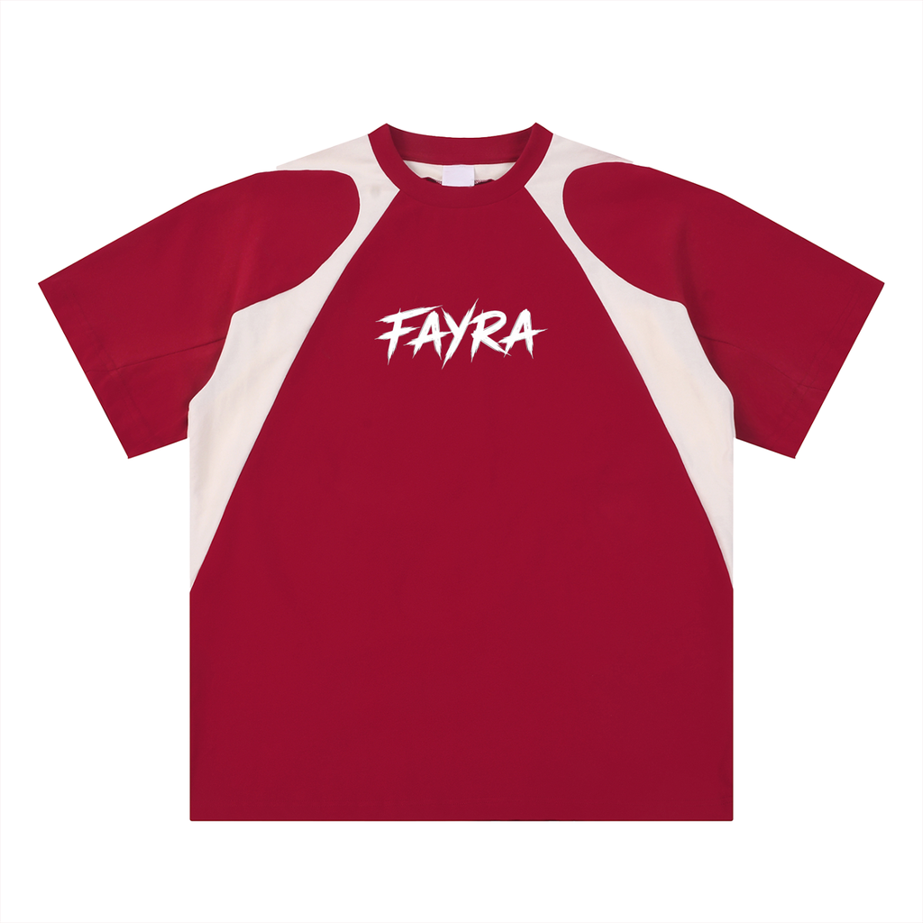 Contrast Panel Cotton T-Shirt